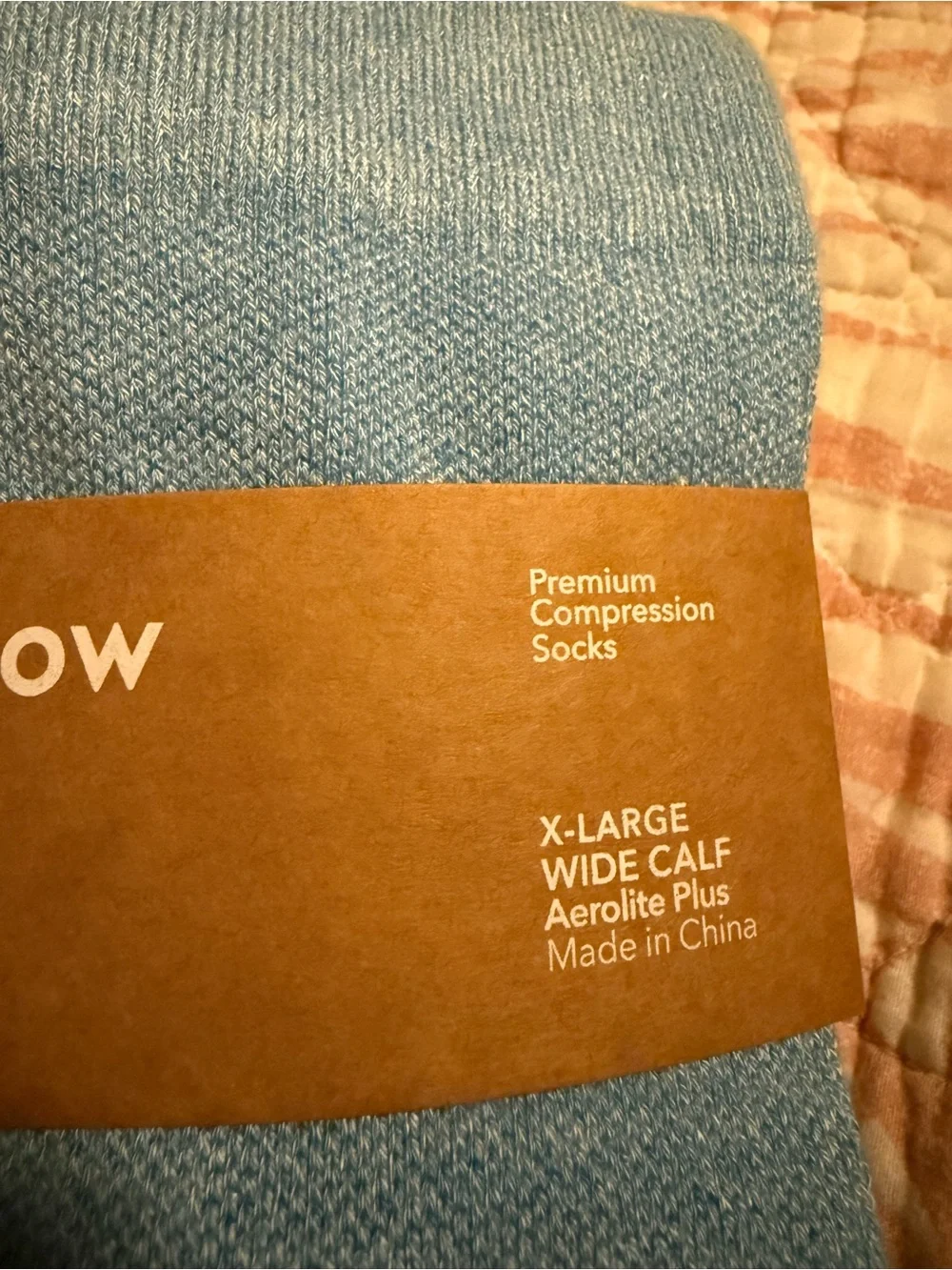 Wellow Azure Blue Wide Calf Knee High Aerolite+ Compression Socks - size XL